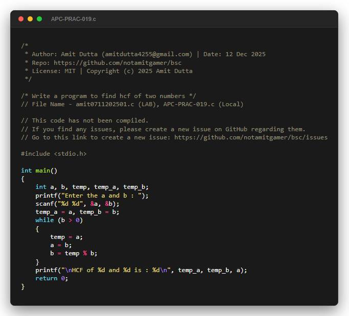 Write a program to find hcf of two numbers